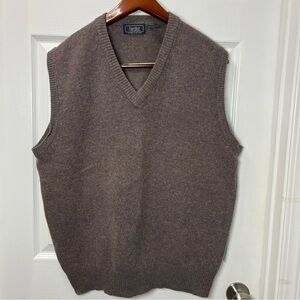Vintage Men's Brown Sweater Vest size XL , Lambswool,
